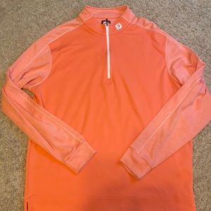 FootJoy Golf 1/4 Zip, Salmon/Pink, XL, FJ Collar